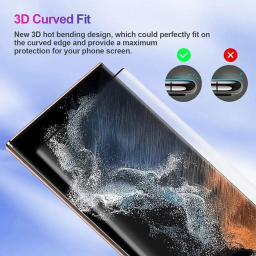 2/4Pcs Tempered Glass For Samsung Galaxy Note 20 Ultra S20 S21 S22 S23 S24 Ultra Plus Curved Ultrasonic Screen Protector Glass - CLICK TIK