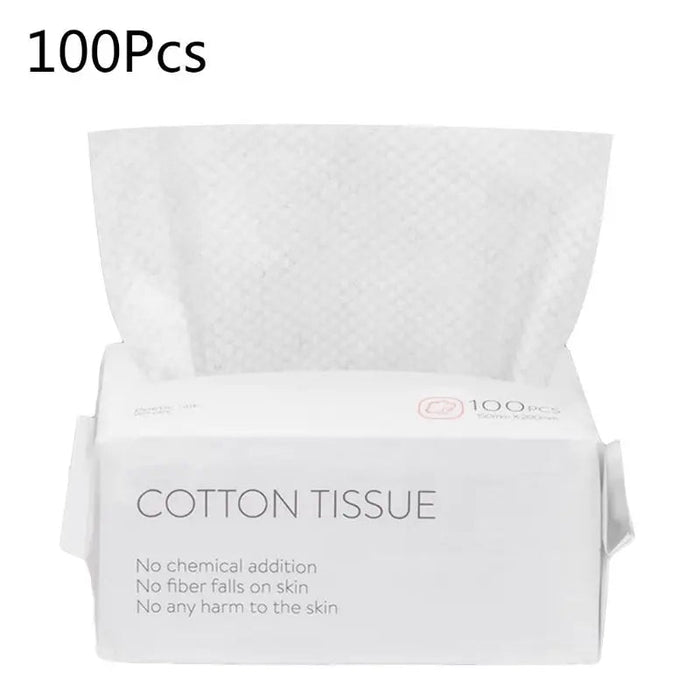 50/100pcs Disposable Facial Tissue Makeup Wipes Cotton Pads Cleansing Paper Face Towel - CLICK TIK