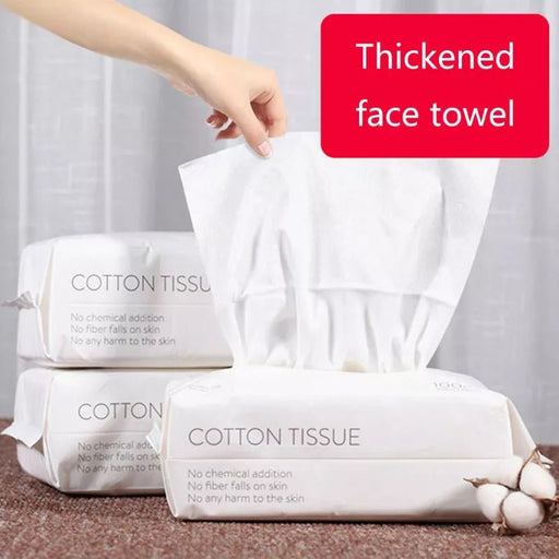 50/100pcs Disposable Facial Tissue Makeup Wipes Cotton Pads Cleansing Paper Face Towel - CLICK TIK