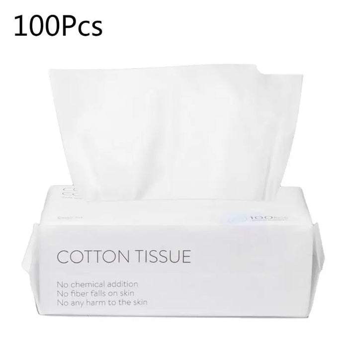 50/100pcs Disposable Facial Tissue Makeup Wipes Cotton Pads Cleansing Paper Face Towel - CLICK TIK