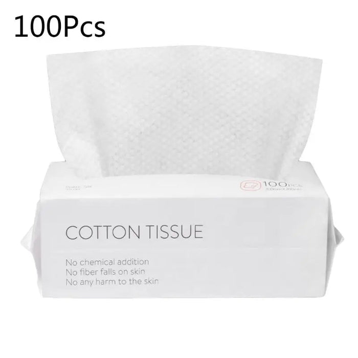 50/100pcs Disposable Facial Tissue Makeup Wipes Cotton Pads Cleansing Paper Face Towel - CLICK TIK