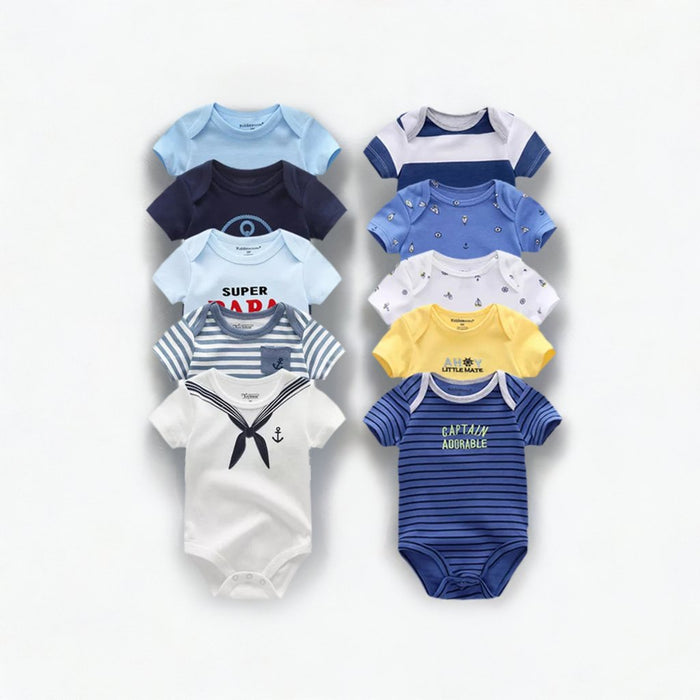 5Pcs High Quality Infant Jumpsuit Baby clothes Short sleeves Boys' Clothing Set Newborn bodysuits 2022 Summer Body Baby girls - CLICK TIK