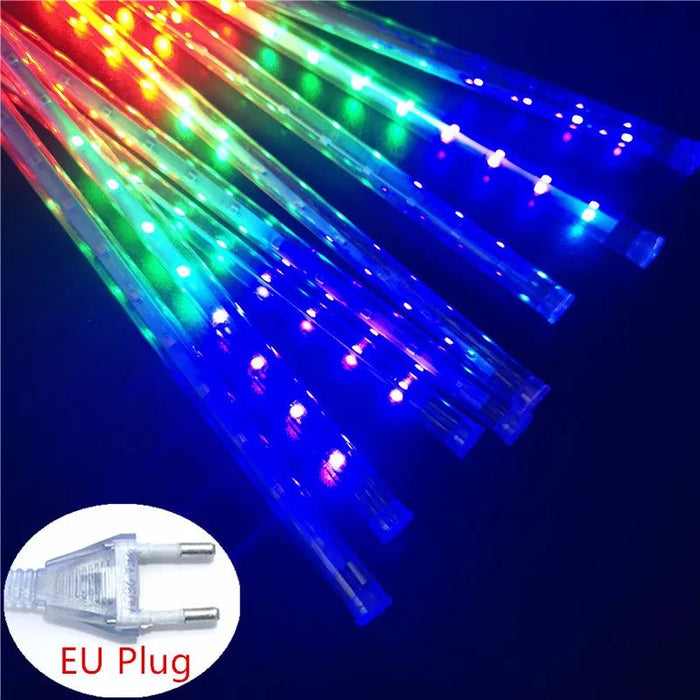 8 Tubes Meteor Shower Rain Led String Lights Street Garlands Christmas Tree Decorations for Outdoor New Year Fairy Garden Lights - CLICK TIK