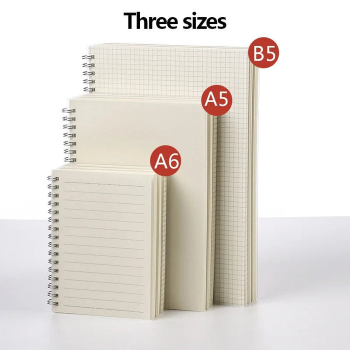 A5 A6 B5 Spiral Book Coil Notebook Lined DOT Blank Grid Paper Journal Diary Sketchbook School Stationery Supplies - CLICK TIK