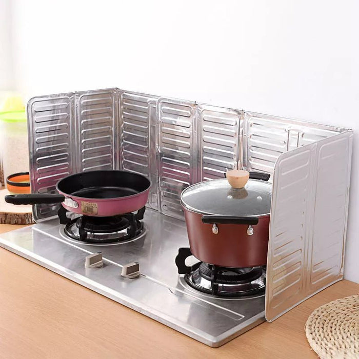 Aluminum Foldable Kitchen Gas Stove Baffle Plate Kichen Accessories Home Gadgets Frying Pan Oil Splash Protection Screen Tools - CLICK TIK