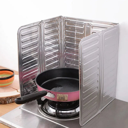 Aluminum Foldable Kitchen Gas Stove Baffle Plate Kichen Accessories Home Gadgets Frying Pan Oil Splash Protection Screen Tools - CLICK TIK