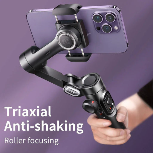 AOCHUAN 3 - Axis Handheld Gimbal Stabilizer for Smartphone with Fill Light for iPhone Android Face Tracking Tiktok Vlog Smart XE - CLICK TIK