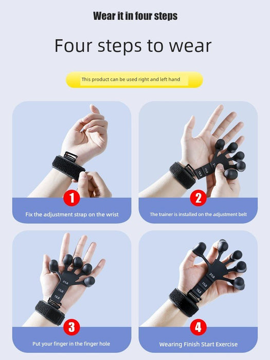 Arm Vein Trainer Men's Spring Grip Five - Finger Rehabilitation Dumbbell KIRIN Arm Tendon and Vein Expander Blue Tendon Silicone - CLICK TIK