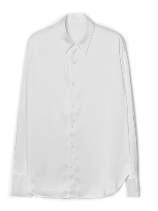 Autumn Silk Professional Cold Style Satin White Shirt - CLICK TIK