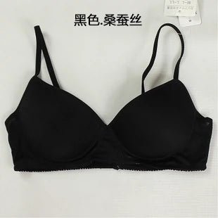 Beautiful Back Silk Girly Simplicity Solid Color Wireless Bra - CLICK TIK
