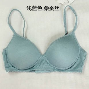 Beautiful Back Silk Girly Simplicity Solid Color Wireless Bra - CLICK TIK