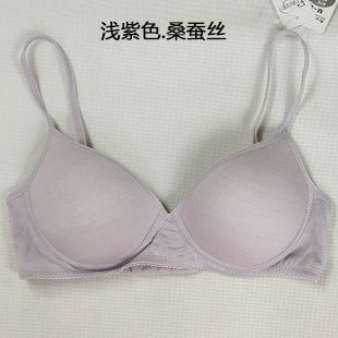 Beautiful Back Silk Girly Simplicity Solid Color Wireless Bra - CLICK TIK