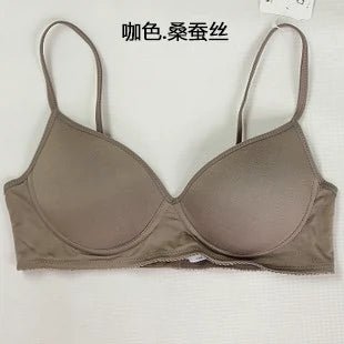 Beautiful Back Silk Girly Simplicity Solid Color Wireless Bra - CLICK TIK