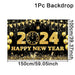 Black Gold New Year Backdrop Banner 2024 - CLICK TIK