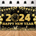 Black Gold New Year Backdrop Banner 2024 - CLICK TIK