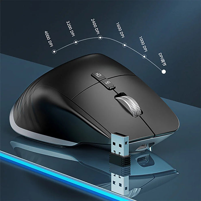 Bluetooth +2.4G Wireless Mouse Rechargeable 12 Colors RGB LED Gaming Mouse Ergonomic Mice for Gamer Computer Laptop iPad - CLICK TIK