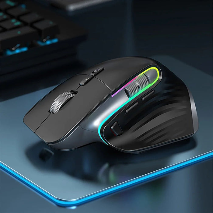 Bluetooth +2.4G Wireless Mouse Rechargeable 12 Colors RGB LED Gaming Mouse Ergonomic Mice for Gamer Computer Laptop iPad - CLICK TIK