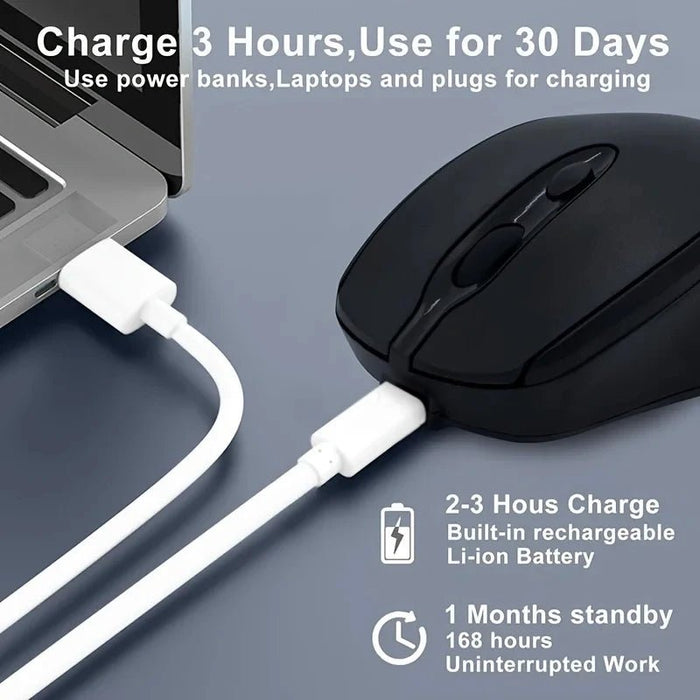 Bluetooth - Compatible Wireless Mouse 2.4G Rechargeable Wireless Computer Mouse USB Silent Gamer Mice For PC Laptop Macbook Tablet - CLICK TIK