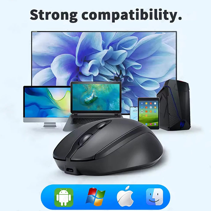 Bluetooth - Compatible Wireless Mouse 2.4G USB Wireless Computer Mouse Rechargeable Silent Mice For PC Laptop Macbook Tablet - CLICK TIK