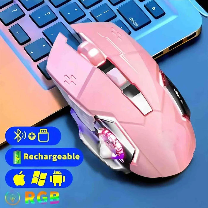 Bluetooth Mouse Gaming Computer Rechargeable Wireless Mouse USB Mechanical E - Sports Backlight PC Gamer Mouse For Computer - CLICK TIK