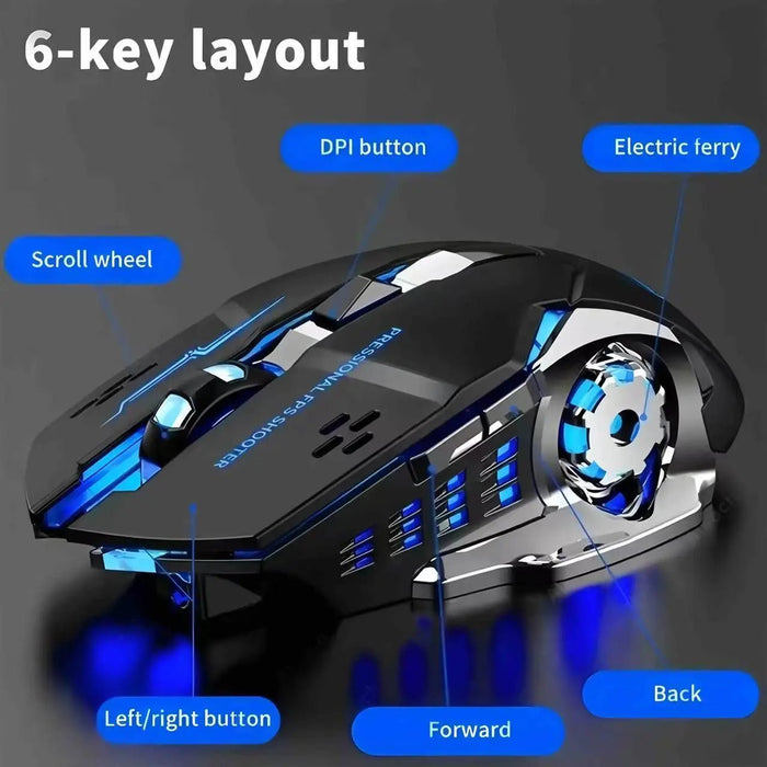 Bluetooth Mouse Gaming Computer Rechargeable Wireless Mouse USB Mechanical E - Sports Backlight PC Gamer Mouse For Computer - CLICK TIK