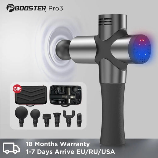 BOOSTER Pro 3 Deep Tissue Massage Gun Muscle Stimulator Body Massager Fascial Gun Relax Therapy Low Noise for Fintness Shaping - CLICK TIK