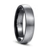 Brushed Silver and Black Tungsten Ring - CLICK TIK