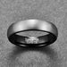 Brushed Silver and Black Tungsten Ring - CLICK TIK