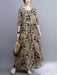 Cotton Vintage Floral Print Long Sleeve Spring Autumn Dresses For Women 2024 Casual Loose Elegant Dress Beach Robe Longue Femme - CLICK TIK