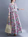 Cotton Vintage Floral Print Long Sleeve Spring Autumn Dresses For Women 2024 Casual Loose Elegant Dress Beach Robe Longue Femme - CLICK TIK