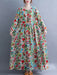 Cotton Vintage Floral Print Long Sleeve Spring Autumn Dresses For Women 2024 Casual Loose Elegant Dress Beach Robe Longue Femme - CLICK TIK