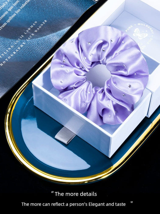 Crystal Texture Mulberry Silk Hair Rope Gift Boxed Hot Rhinestone - CLICK TIK