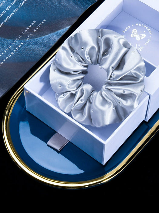 Crystal Texture Mulberry Silk Hair Rope Gift Boxed Hot Rhinestone - CLICK TIK