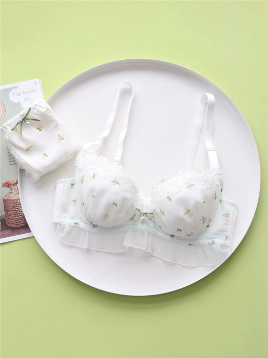 Cute Suit White Push - up Student Girl Underwear - CLICK TIK