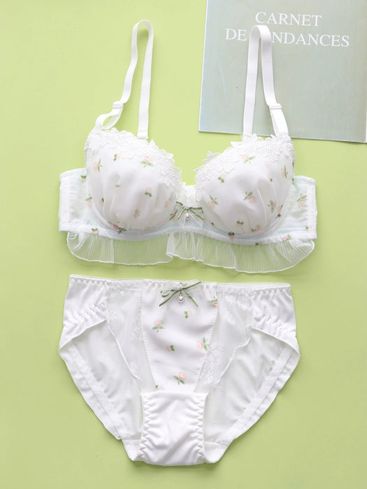 Cute Suit White Push - up Student Girl Underwear - CLICK TIK