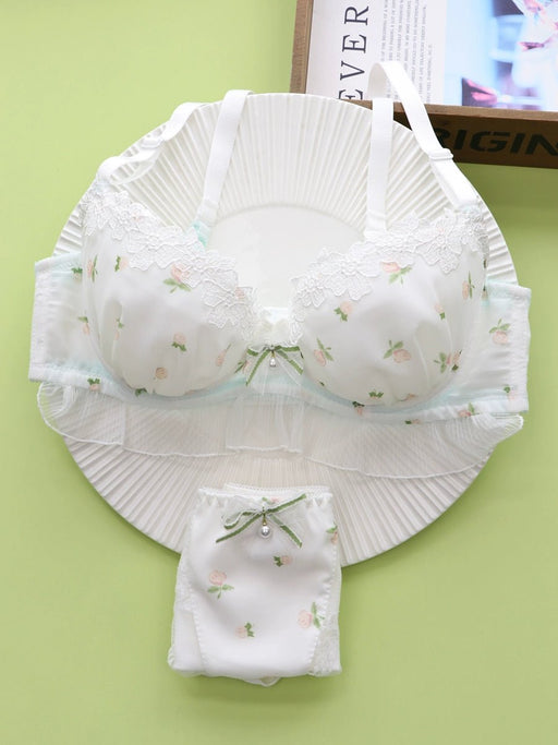 Cute Suit White Push - up Student Girl Underwear - CLICK TIK