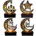 Decoration Ramadan Mubarak 2024 Eid Festival Party Supplies LED light Decorations Handicrafts Small Wooden Star Moon Child Box - CLICK TIK