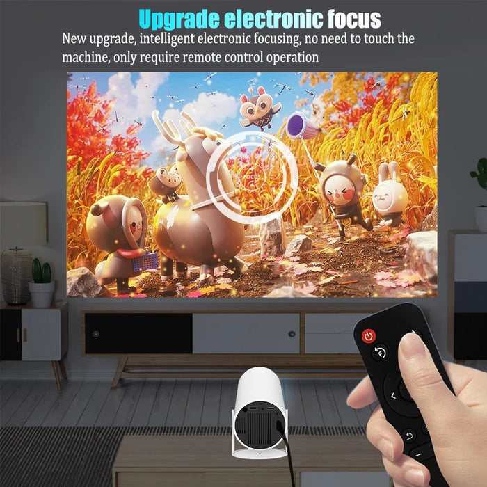 DITONG Projector Hy300plus 4K Android 11 Dual Wifi6 250 ANSI Allwinner H713 BT5.0 1280*720 electronic focus Home Cinema Projetor - CLICK TIK