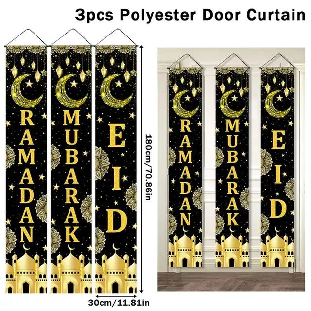 Eid Mubarak Door Banner Ramadan Decoration 2024 for Home Mubarak Ramadan Kareem Islamic Muslim Party Decor Eid Al Adha Gifts - CLICK TIK