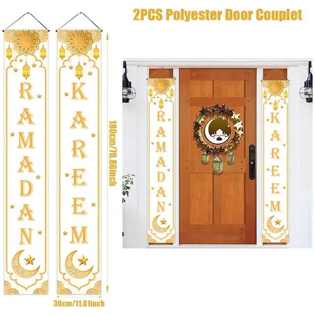 Eid Mubarak Door Banner Ramadan Decoration 2024 for Home Mubarak Ramadan Kareem Islamic Muslim Party Decor Eid Al Adha Gifts - CLICK TIK