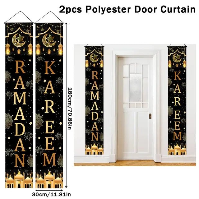 Eid Mubarak Door Banner Ramadan Decoration 2024 for Home Mubarak Ramadan Kareem Islamic Muslim Party Decor Eid Al Adha Gifts - CLICK TIK