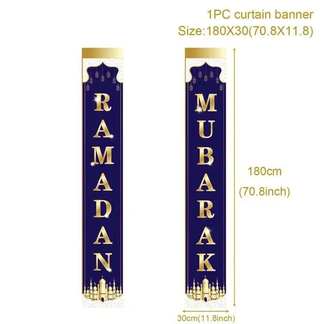 Eid Mubarak Door Banner Ramadan Decoration 2024 for Home Mubarak Ramadan Kareem Islamic Muslim Party Decor Eid Al Adha Gifts - CLICK TIK