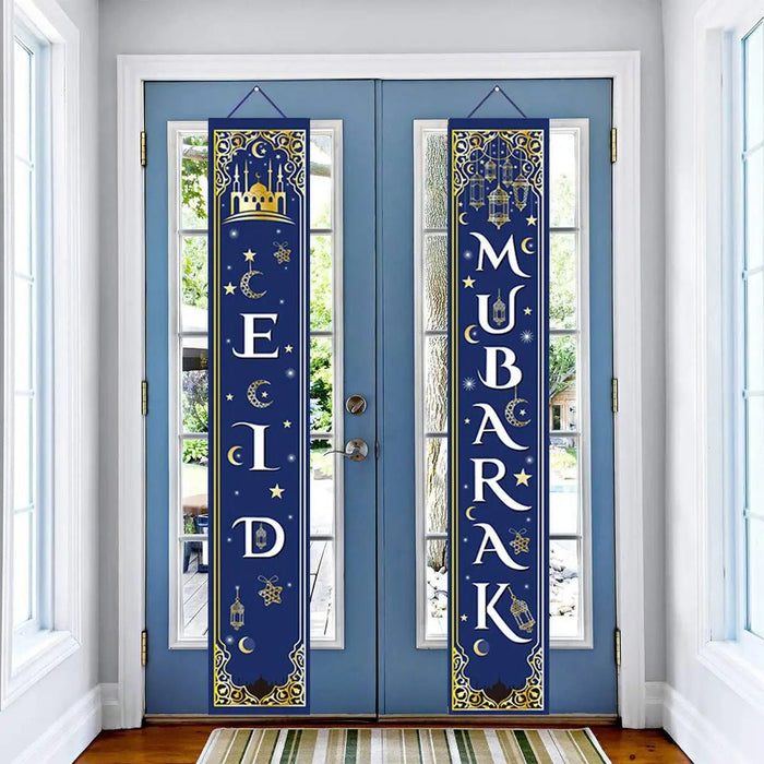 Eid Mubarak Door Banner Ramadan Decoration 2024 for Home Mubarak Ramadan Kareem Islamic Muslim Party Decor Eid Al Adha Gifts - CLICK TIK