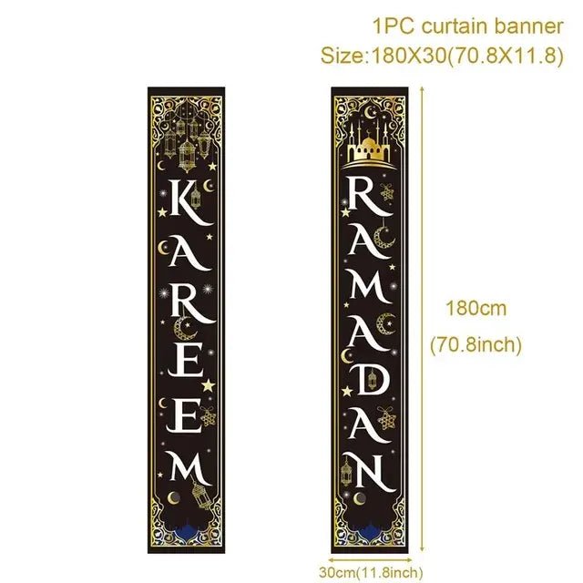 Eid Mubarak Door Banner Ramadan Decoration 2024 for Home Mubarak Ramadan Kareem Islamic Muslim Party Decor Eid Al Adha Gifts - CLICK TIK