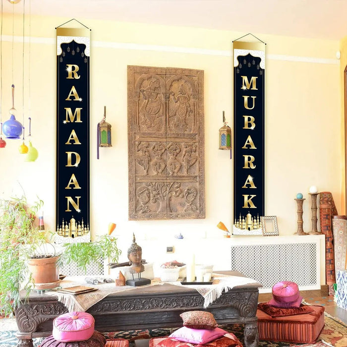 Eid Mubarak Door Banner Ramadan Decoration 2024 for Home Mubarak Ramadan Kareem Islamic Muslim Party Decor Eid Al Adha Gifts - CLICK TIK