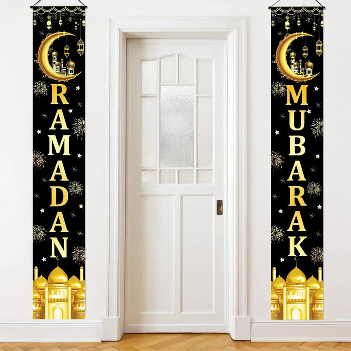Eid Mubarak Door Banner Ramadan Decoration 2024 for Home Mubarak Ramadan Kareem Islamic Muslim Party Decor Eid Al Adha Gifts - CLICK TIK