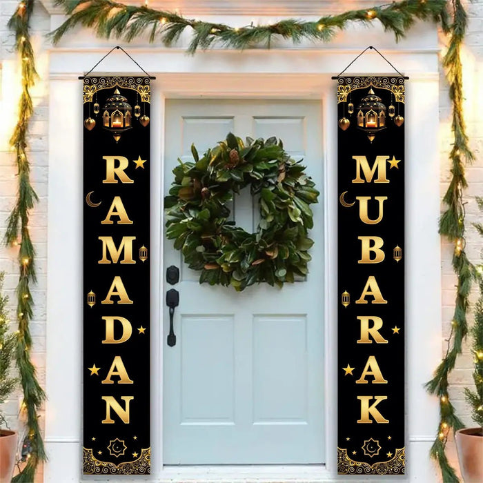 Eid Mubarak Door Banner Ramadan Decoration 2024 for Home Mubarak Ramadan Kareem Islamic Muslim Party Decor Eid Al Adha Gifts - CLICK TIK