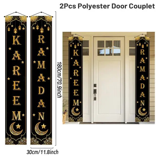 Eid Mubarak Door Banner Ramadan Decoration 2024 for Home Mubarak Ramadan Kareem Islamic Muslim Party Decor Eid Al Adha Gifts - CLICK TIK