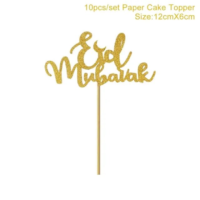 Eid Mubarak Plates Banner Balloon Tableware Ramadan Decoration 2024 Ramadan Kareem Islamic Muslim Party Decor Eid Al Adha Gifts - CLICK TIK