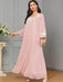 Eid Muslim Party Dress for Women Ramadan Abaya Long Dress Pink Elbise Morocco Kaftan Vestidos Largos Dubai Robe Jalabiya 2024 - CLICK TIK